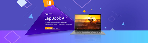 CHUWI снизила цену самого тонкого ноутбука в мире LapBook Air и других новинок