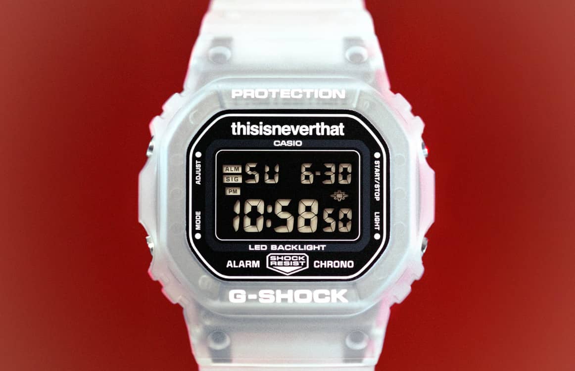 Casio представила прозрачные часы G-Shock DW-5600TNT-7, созданные совместно с thisisneverthat