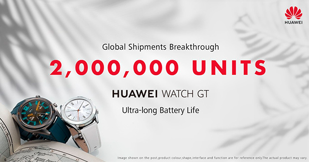 Смарт-часы Huawei Watch GT преодолели отметку в 2 миллиона продаж