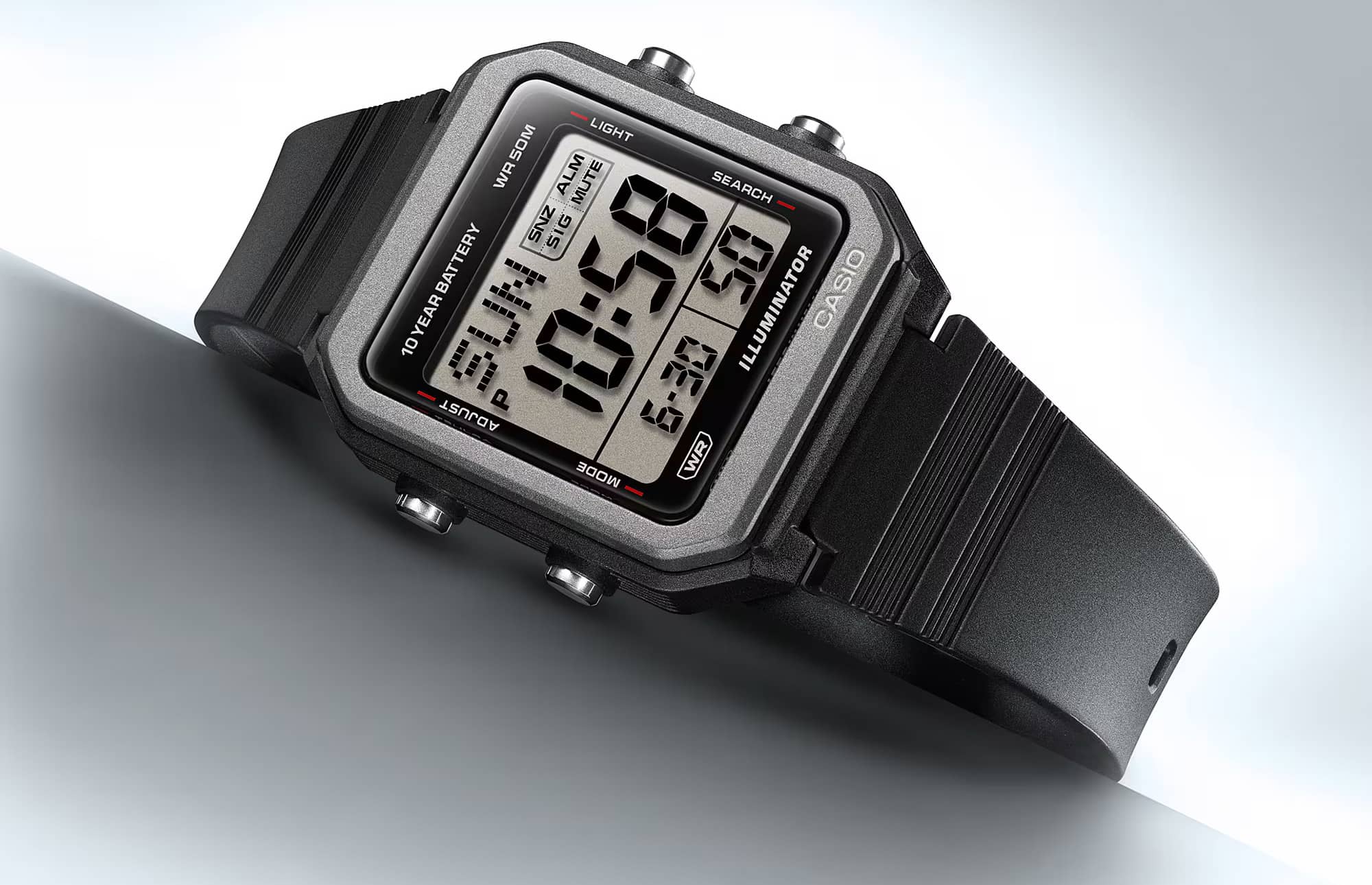 Представлены цифровые часы Casio W-221H-1BV с автономностью 10 лет