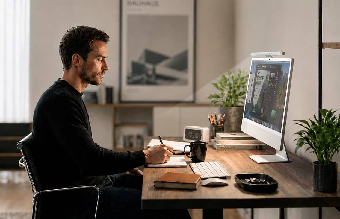 BenQ представила светильники для iMac и двух мониторов