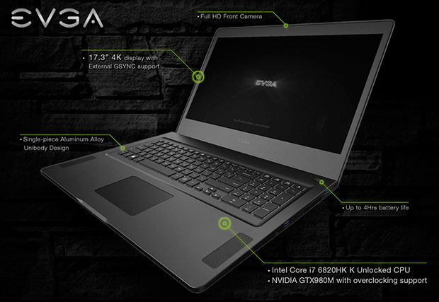 Производитель видеокарт EVGA выпустил свой первый ноутбук