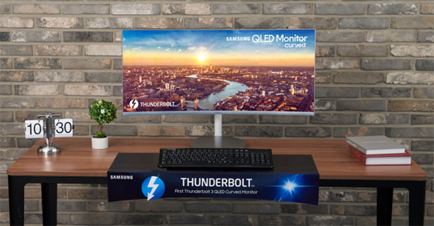 Samsung показала первый в мире изогнутый QLED-монитор с разъемом Thunderbolt 3