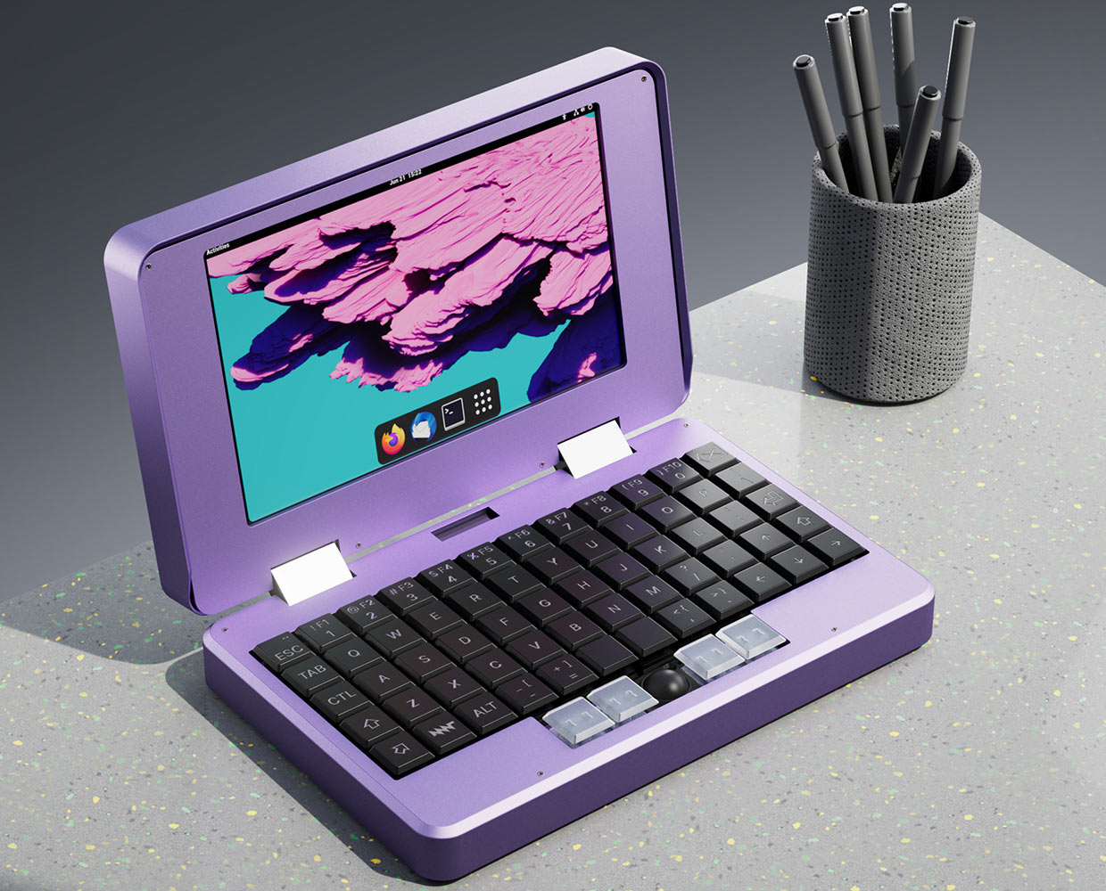 Представлен мини-ноутбук MNT Pocket Reform с ортолинейной клавиатурой