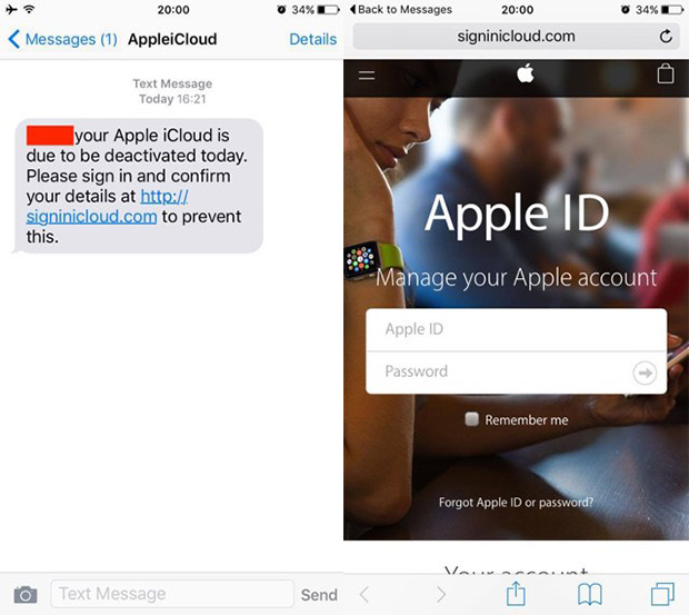 Пароль от вашего Apple ID могут украсть по SMS