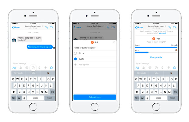 Facebook Messenger добавил опрос и ускорил доступ к денежным переводов