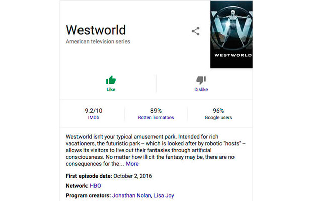 Google может встроить в поисковик рейтинги фильмов