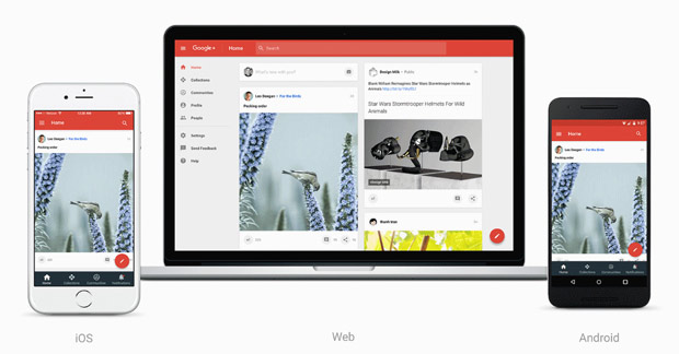 Google+ предстал перед пользователями в новом дизайне