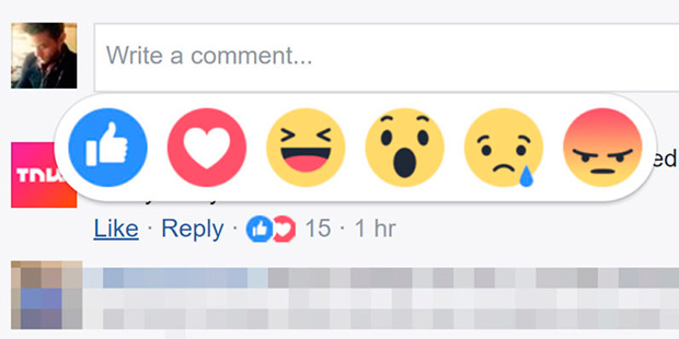 Facebook позволит оставлять «реакции» под комментариями
