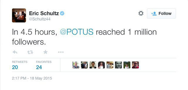 Обама бьет рекорды в Твиттере