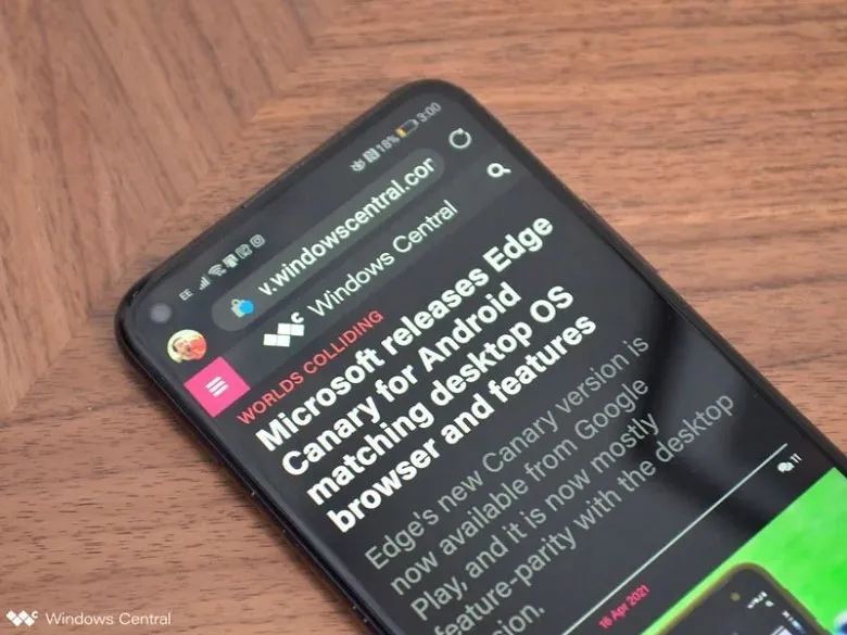 Экспериментальный браузер Microsoft Edge Canary стал доступен Android-пользователям