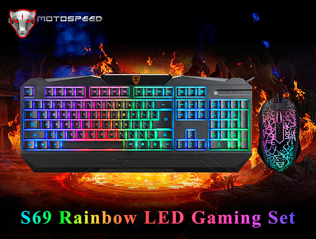 Игровая мышь и клавиатура Motospeed S69 с 4 уровнями подсветки
