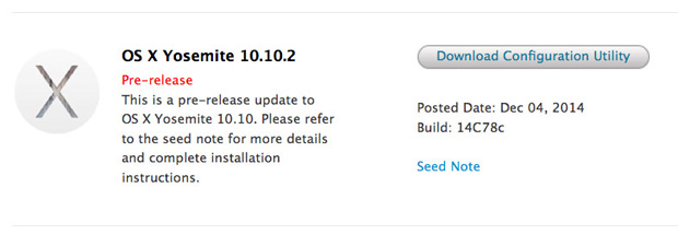 Apple выпустила OS X Yosemite 10.10.2 beta 2
