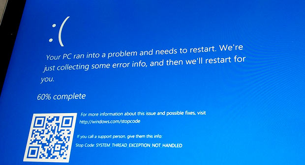После обновления Windows 10 зацикливается «синий экран смерти»