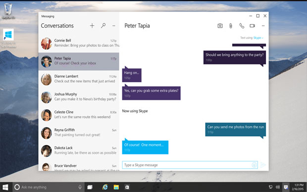 ПК на Windows 10 смогут отправлять СМС