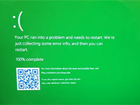 В Windows 10 может появиться зеленый «экран смерти»