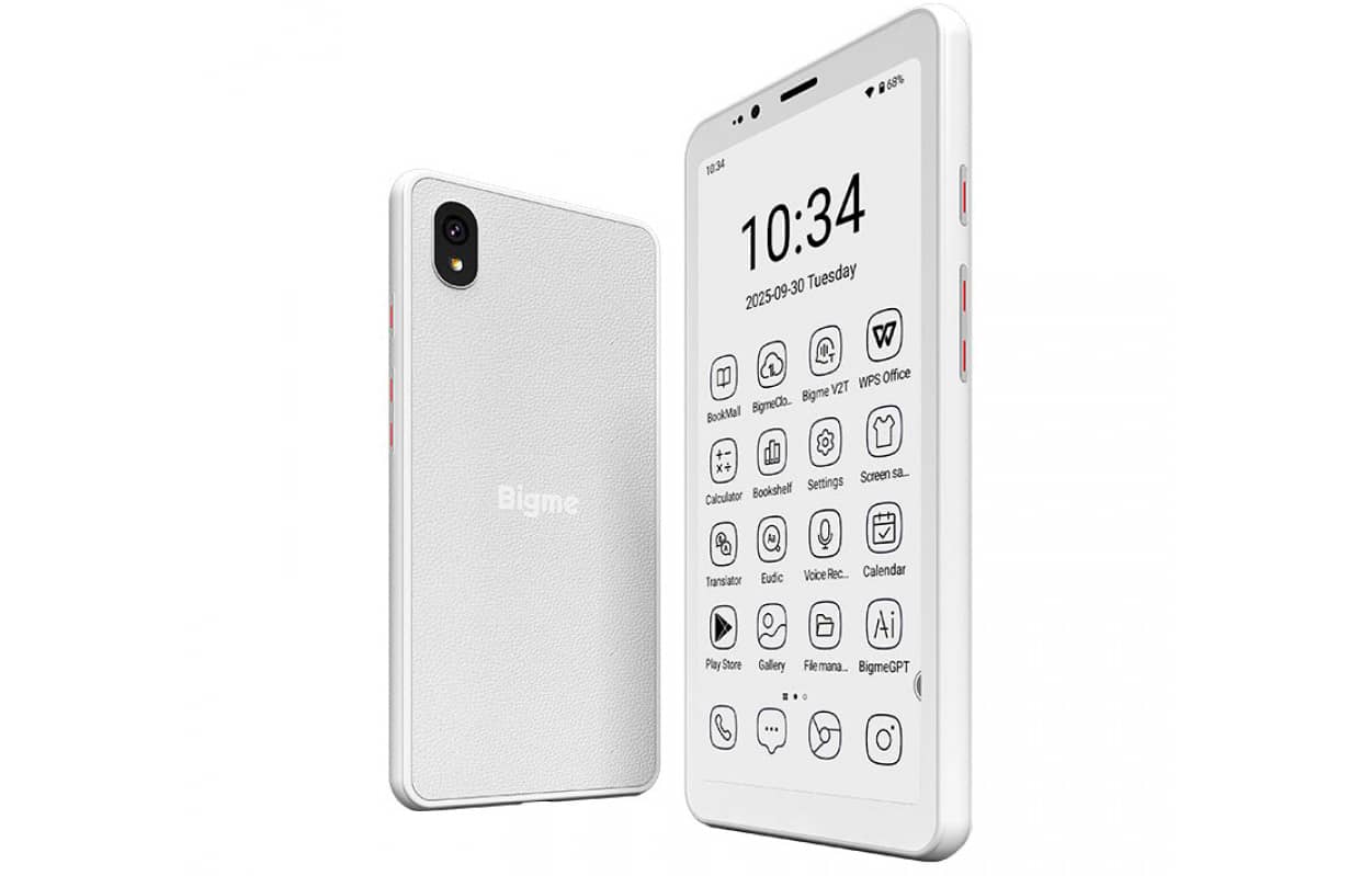 Представлено смартфон Bigme HiBreak S з монохромним E Ink-дисплеєм та з кольоровою панеллю Kaleido 3