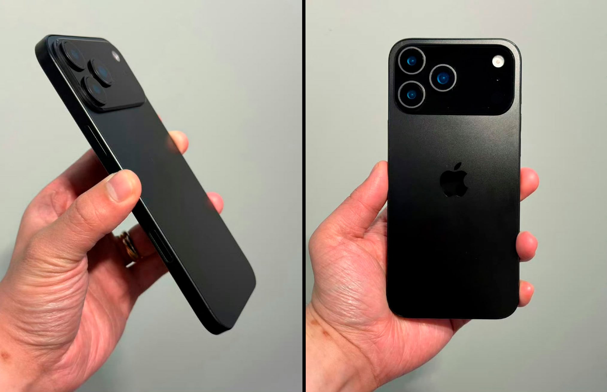 Інсайдер Majin Bu показав фото макета iPhone 17 Pro у чорному кольорі.