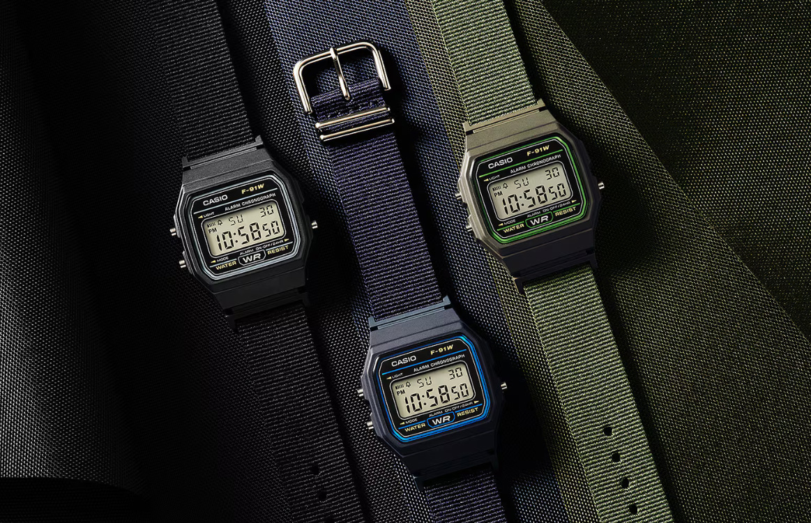Casio оновила легендарний годинник F-91W ремінцем із перероблених матеріалів