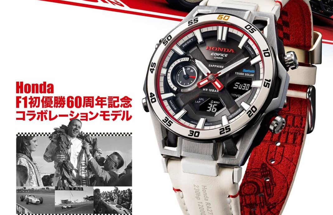 Casio випустила годинник Edifice ECB-2300HR-1A: Honda F1 60th Anniversary
