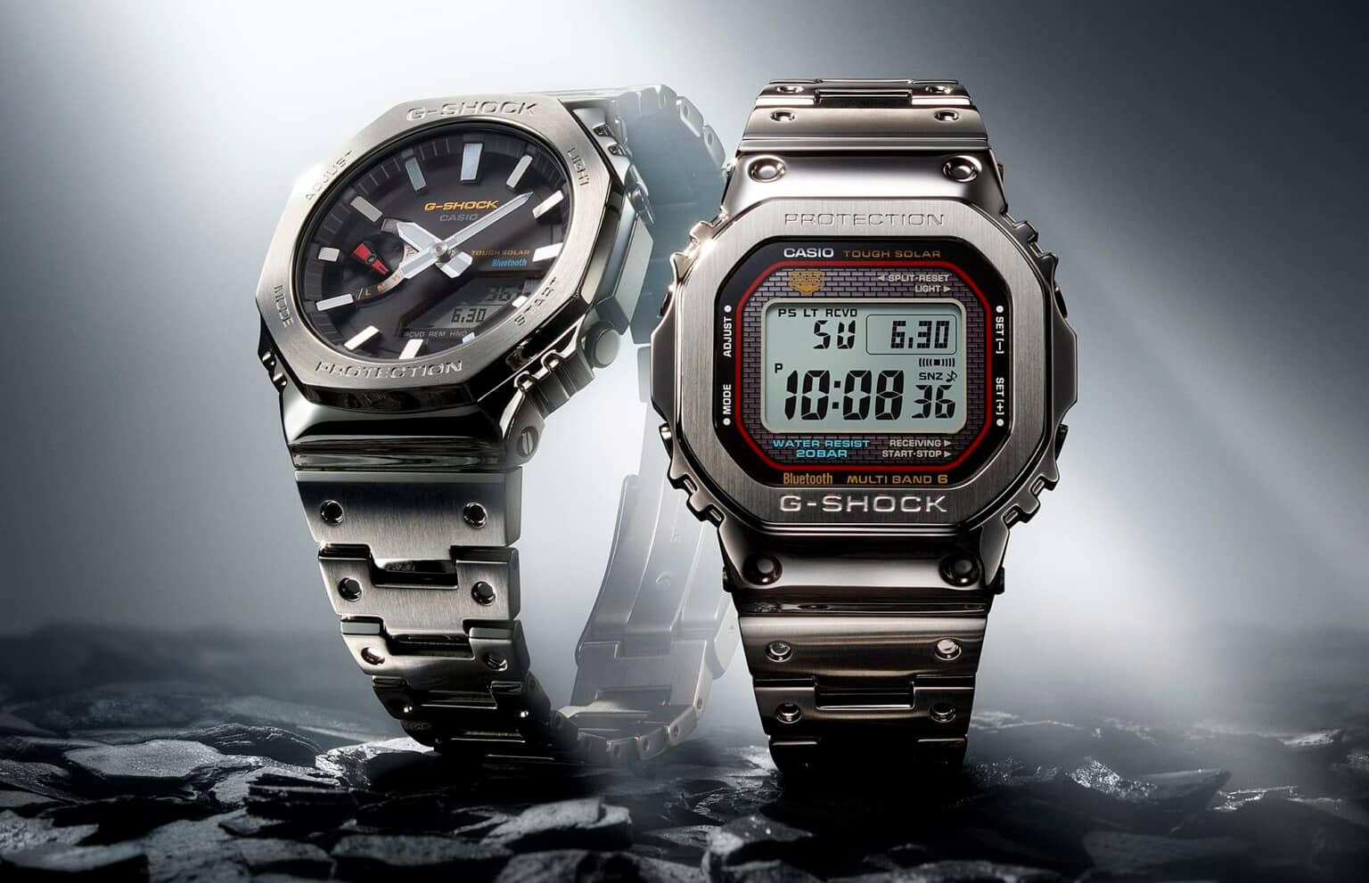 Представлено повністю металеві годинники Casio G-Shock GMW-B5000D-1C та GM-B2100SD-1C