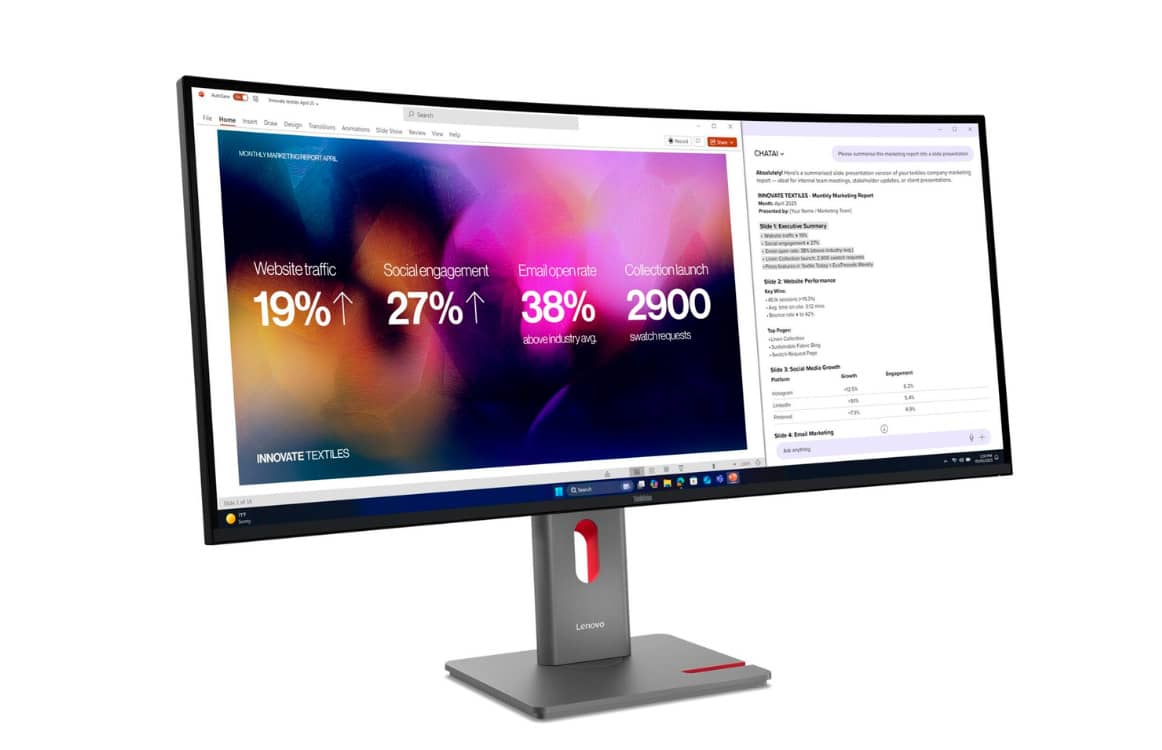 Представлено вигнутий ультраширокий монітор Lenovo ThinkVision P40WD-40