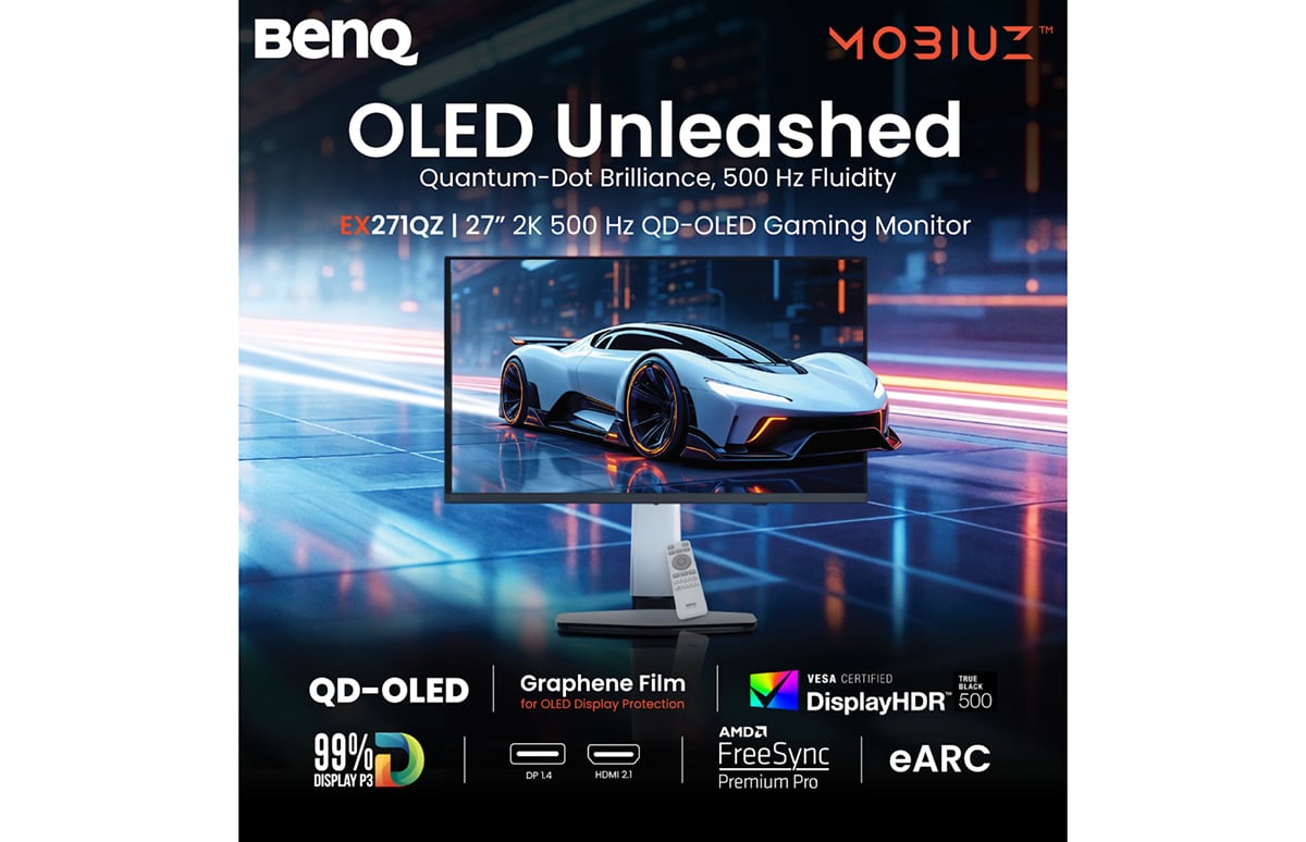 BenQ представила ультрашвидкий геймерський монітор Mobiuz EX271QZ із захистом від вигоряння
