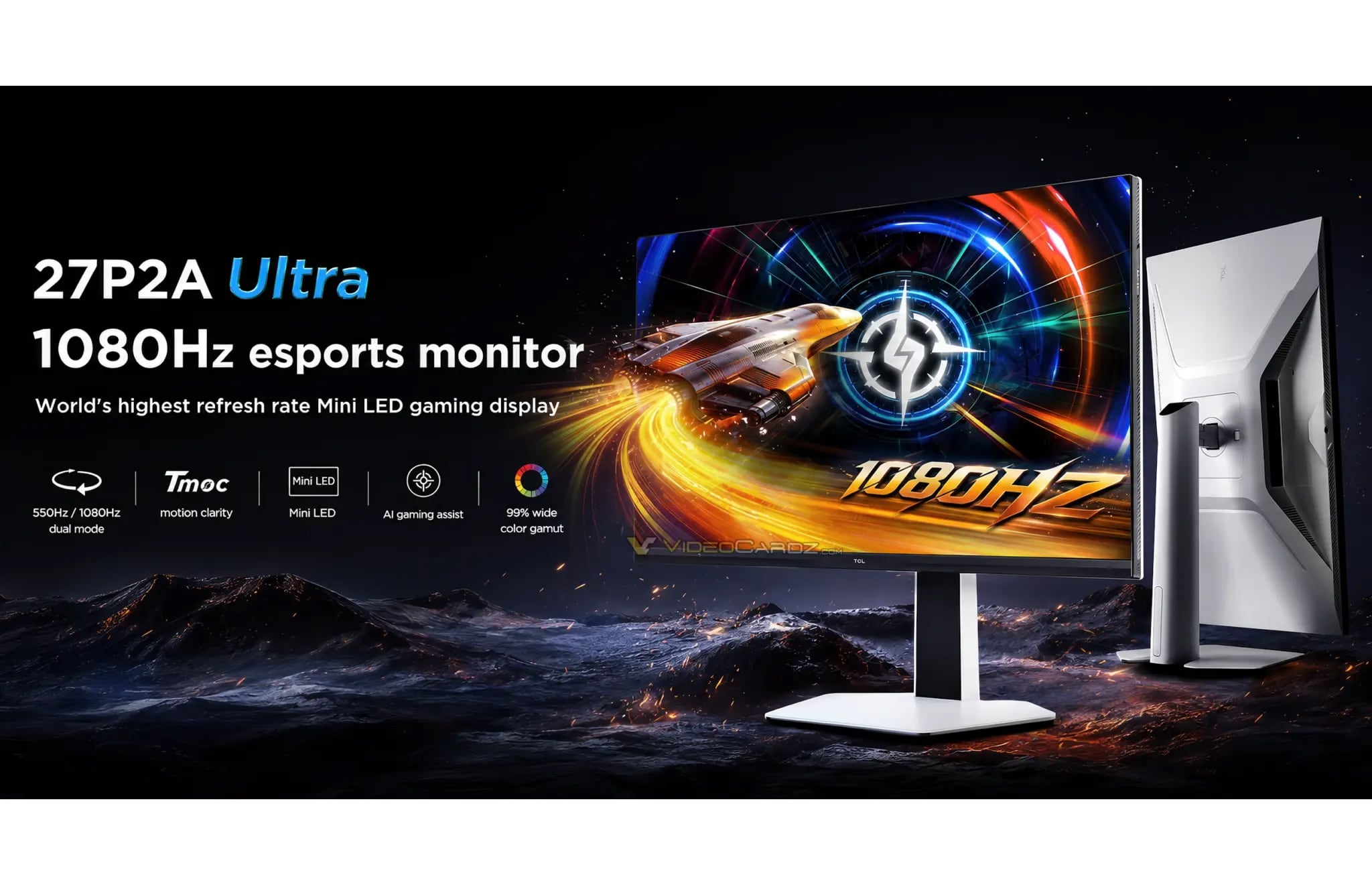 TCL випустила ігровий монітор із неймовірною частотою 1080 Гц — він орієнтований на кіберспорт