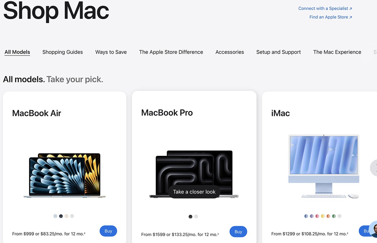 Apple спростила покупку Mac у онлайн-магазині