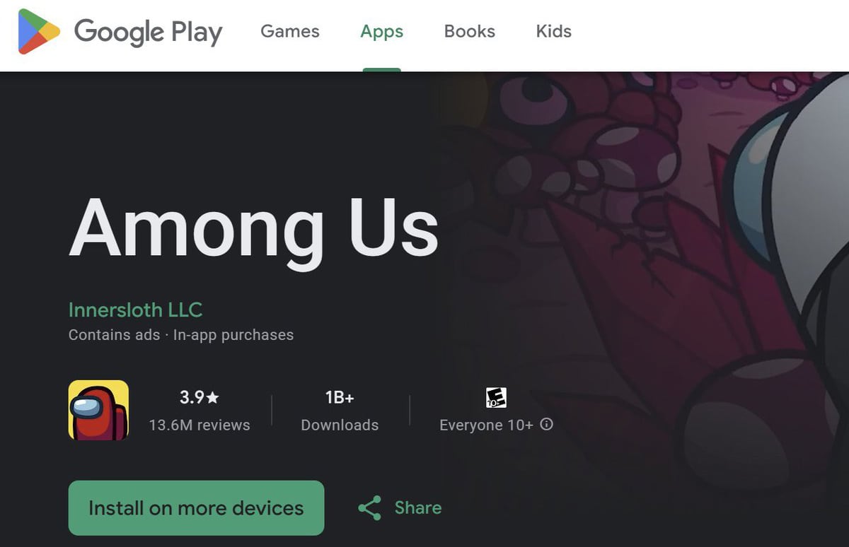 Мобільну гру Among Us в Google Play завантажили понад мільярд разів