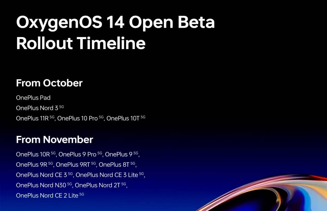 OnePlus опублікувала графік випуску відкритої бета-версії OxygenOS 14