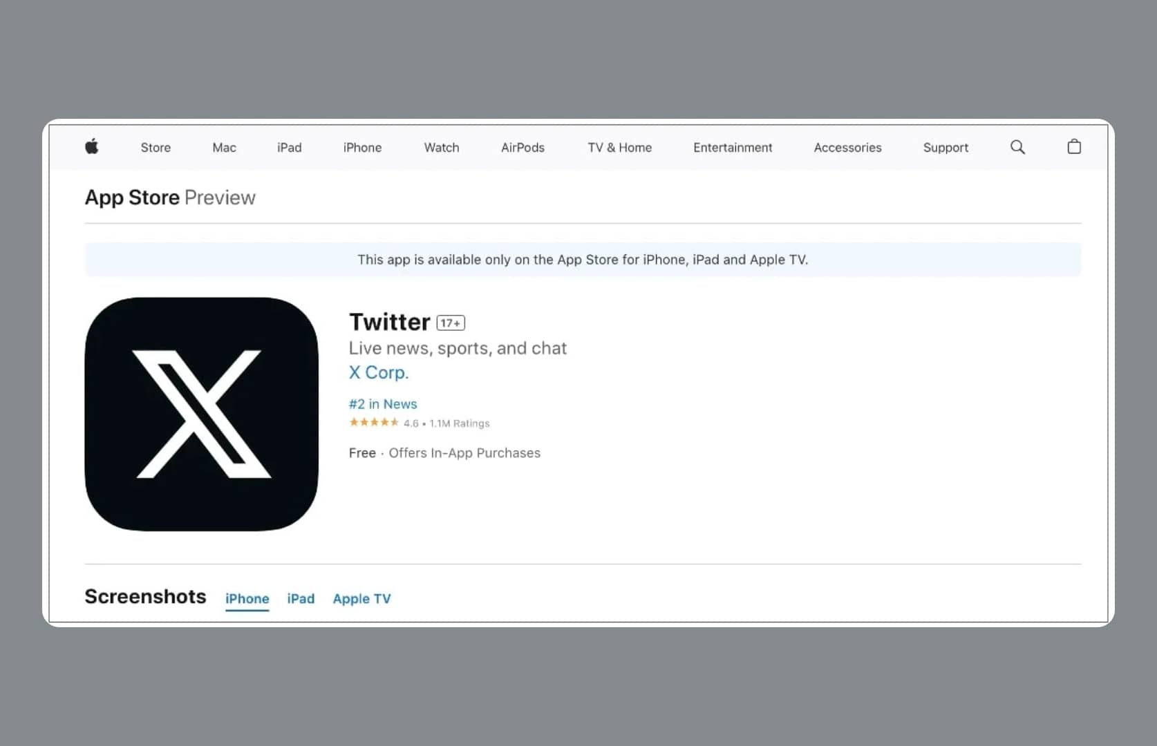 Apple відмовилася перейменовувати Twitter на X