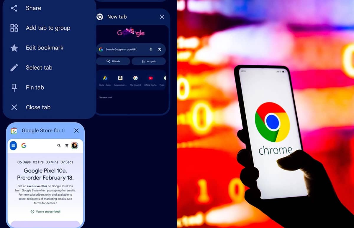 Google додала закріплення вкладок у мобільному Chrome