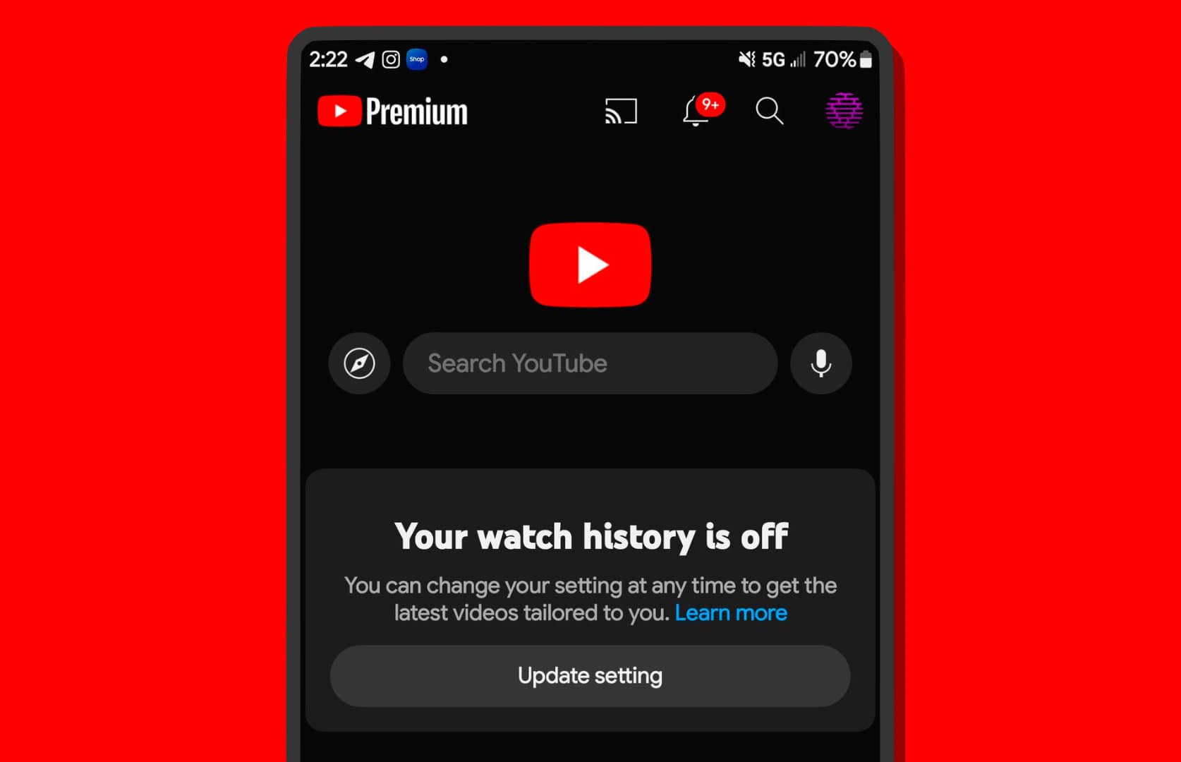 YouTube перестане показувати рекомендації при відключенні історії переглядів
