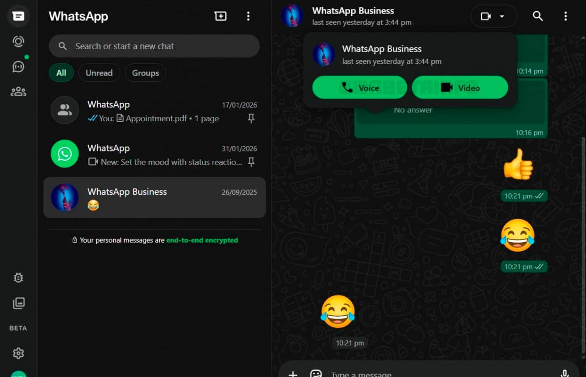 У вебверсії WhatsApp з’явилася підтримка голосових і відеодзвінків