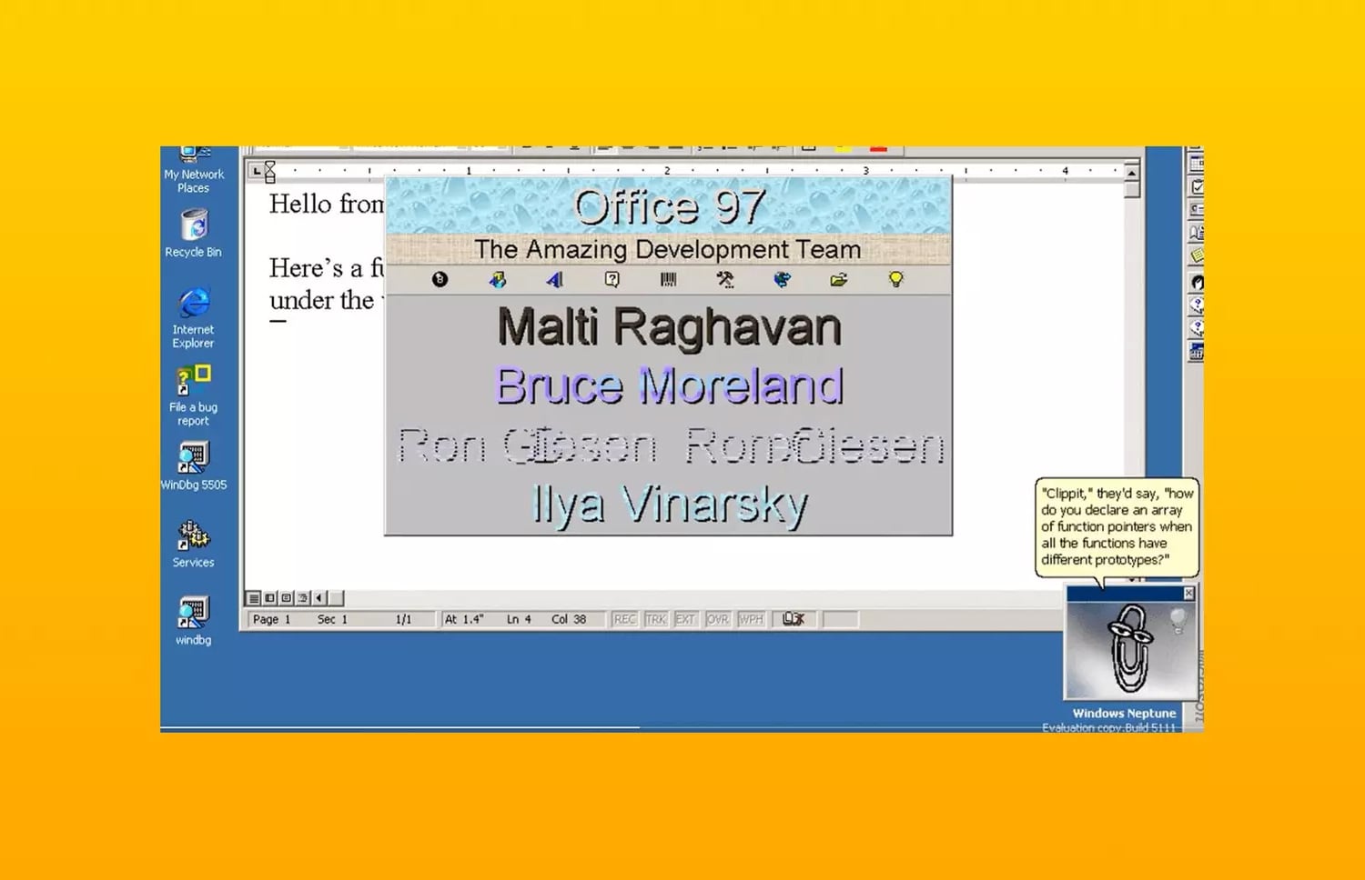 У Microsoft Office 97 знайшли пасхалку майже через 30 років