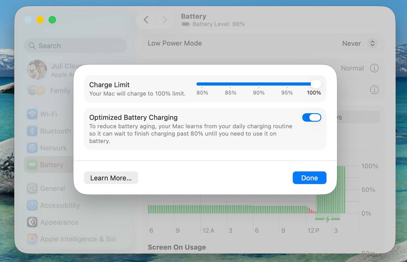 Ноутбуки Apple отримають функцію обмеження максимального заряду