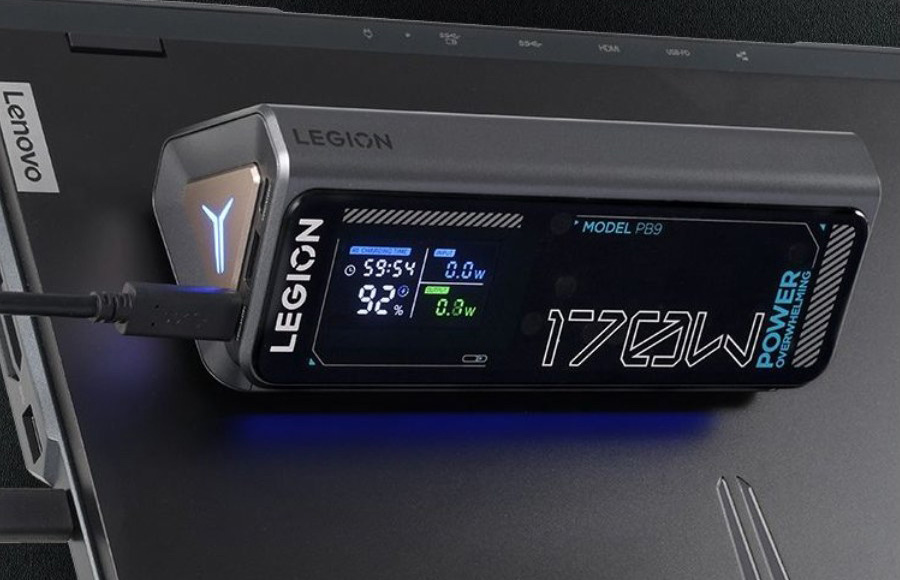 Lenovo представила потужний повербанк Legion PB9 для ігрових ноутбуків із підтримкою до 170 Вт