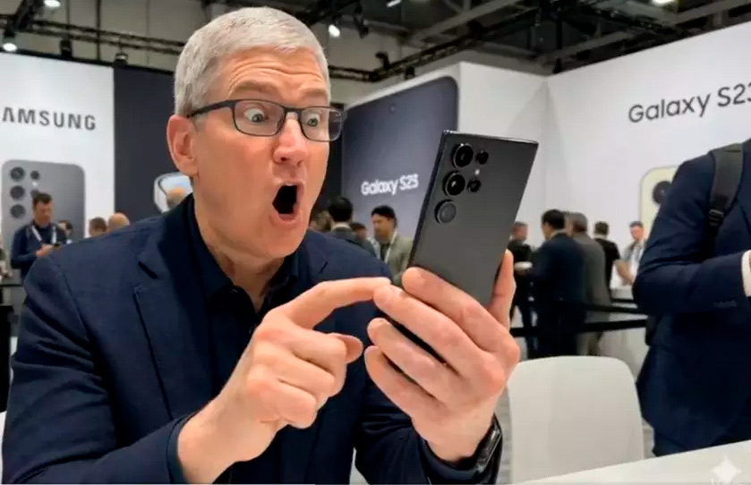 С помощью ИИ создано видео, в котором глава Apple хвалит Samsung Galaxy S25 Ultra