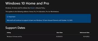Календарь с датой окончания поддержки Windows 10